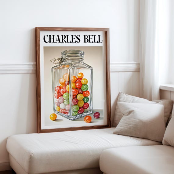 Charles Bell Inspired Photorealism Poster Vintage Gumball Print Colourful Retro Sweetshop Hyper Realistic Candy Machine 1980s