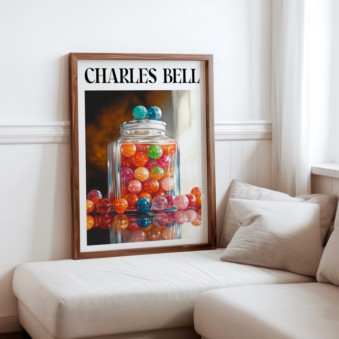 Charles Bell Gumball Jar Dark Background Photorealism Art Poster