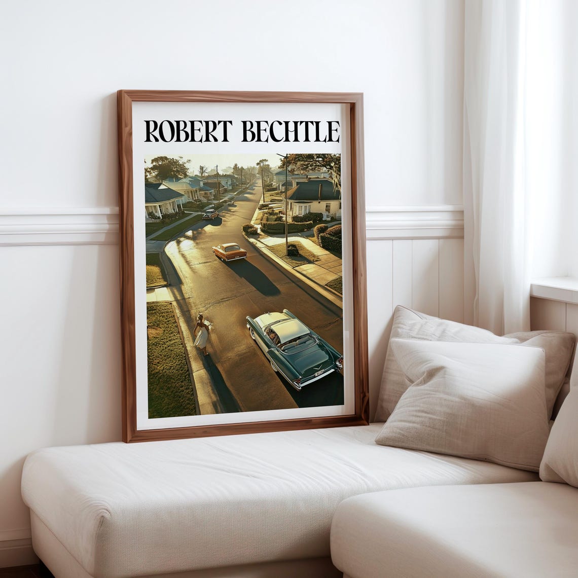 Robert Bechtle Suburban Street Golden Hour Aerial Classic Cars Poster