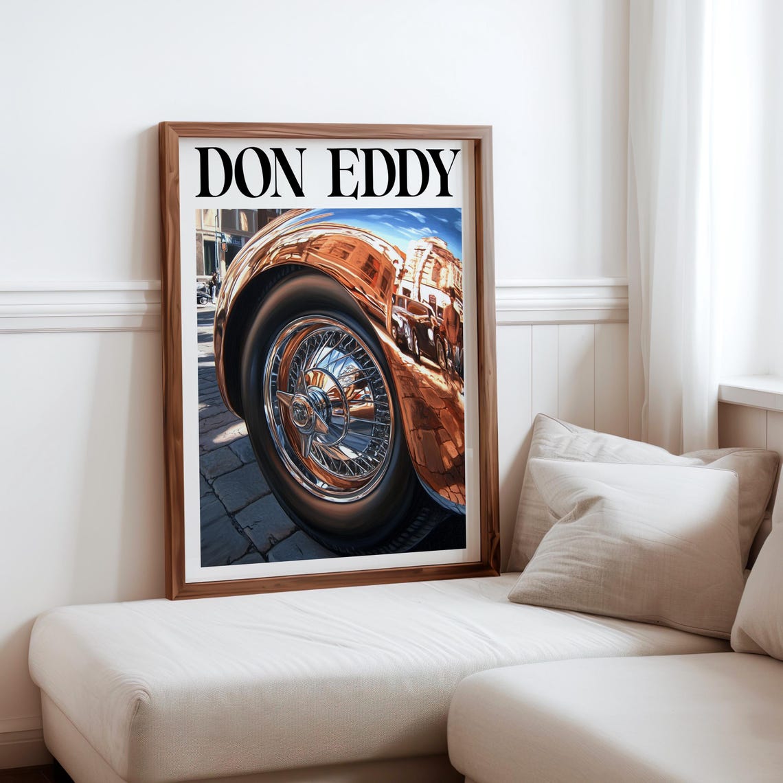 Don Eddy Style Copper Classic Wheel Fender Skyline Reflection Poster