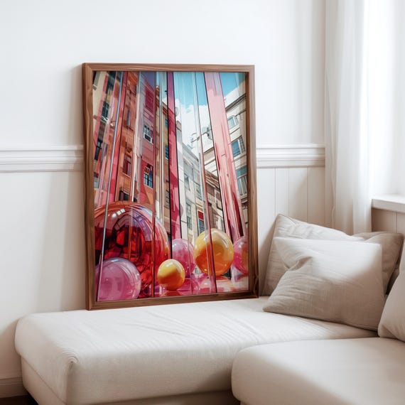 Charles Bell Inspired Photorealism Poster Vintage Gumball Print Colourful Retro Sweetshop Hyper Realistic Candy Machine 1980s