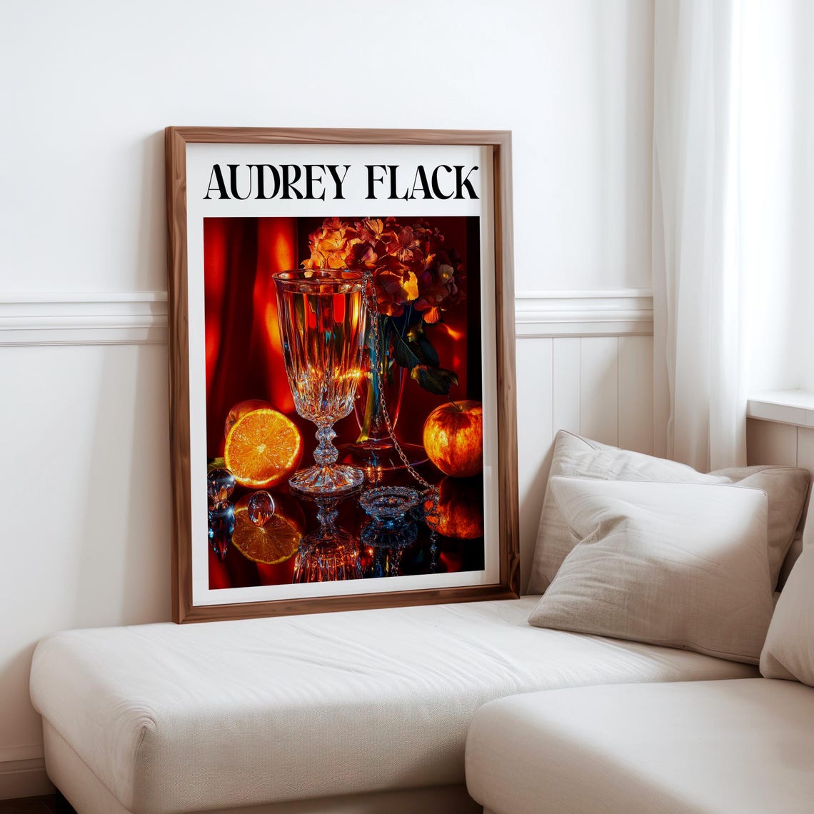 Audrey Flack Champagne Flute Citrus Hydrangea Still Life Art Print