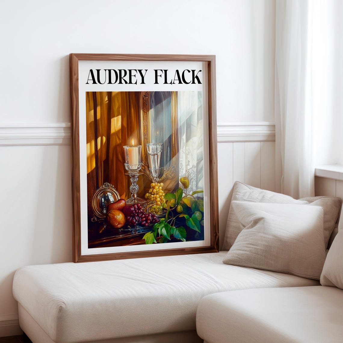 Audrey Flack Candlelight Grapes Crystal Mirror Still Life Poster