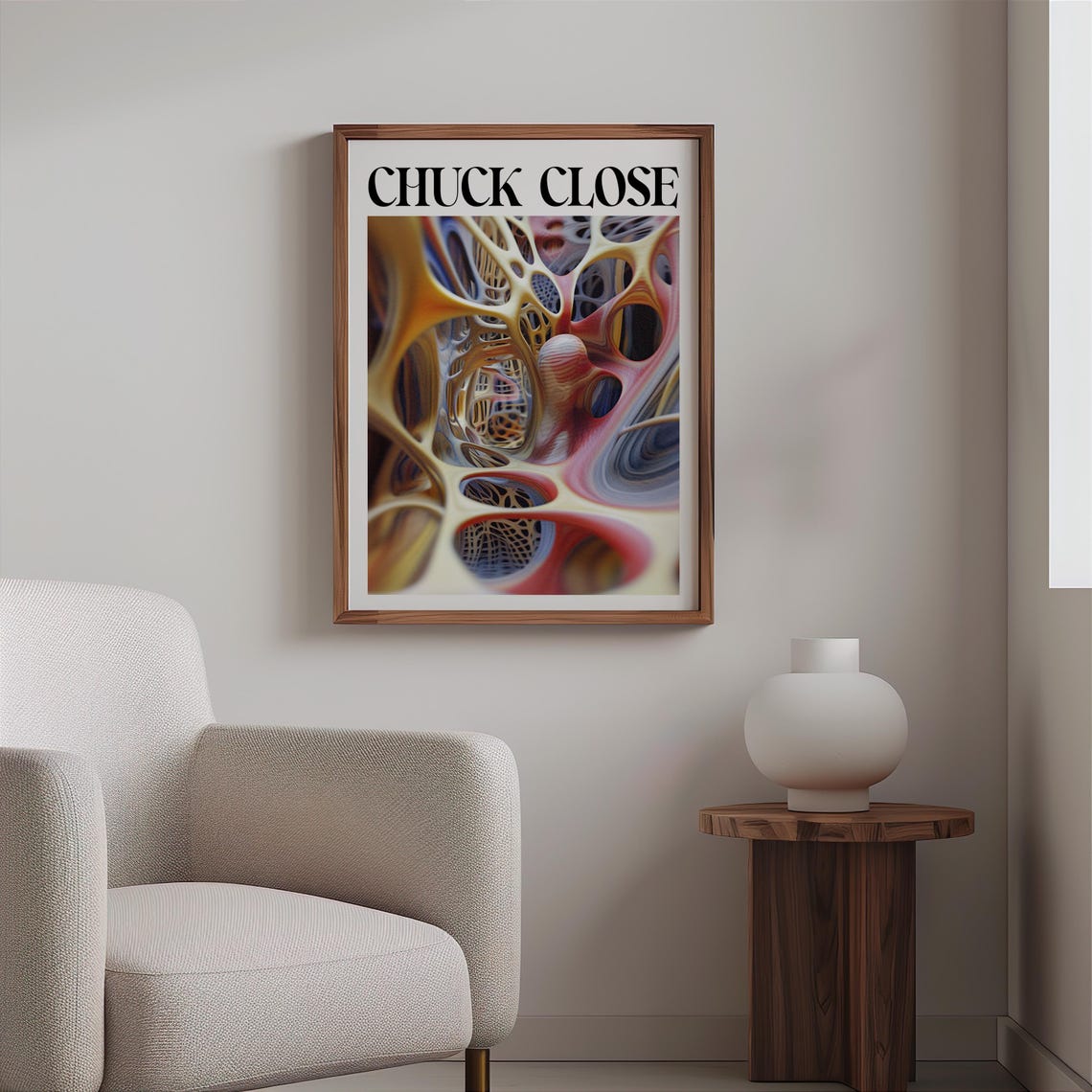 Chuck Close Amber Organic Lattice Abstract Tunnel Art Poster - Image 2