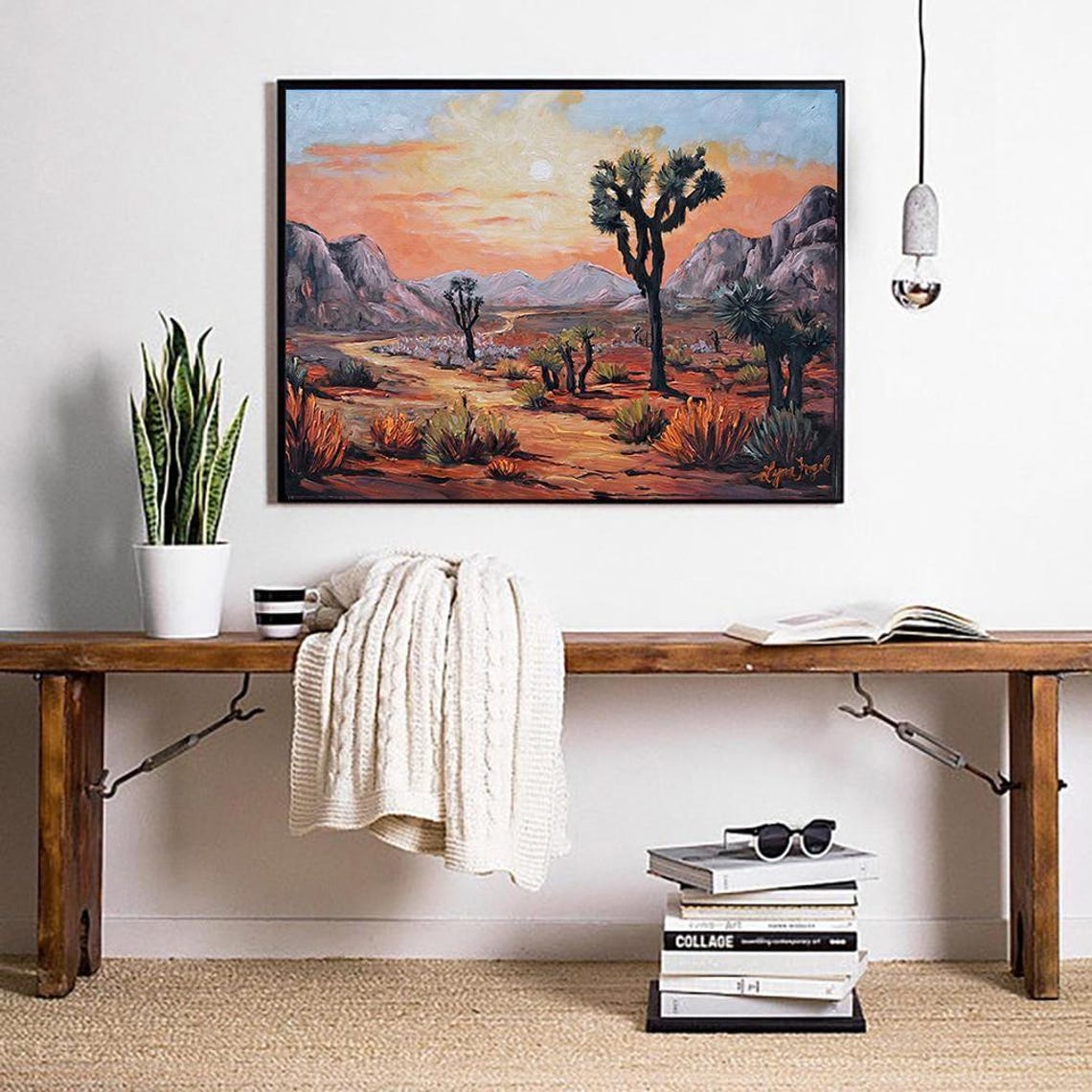 Joshua Tree National Park Desert Sunset Cactus Mountains Poster - Image 3