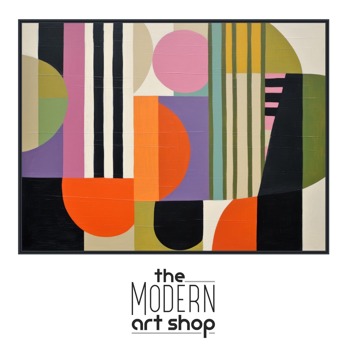 Mid-Century Abstract Geometric Art Print, Century Charm - Image 4
