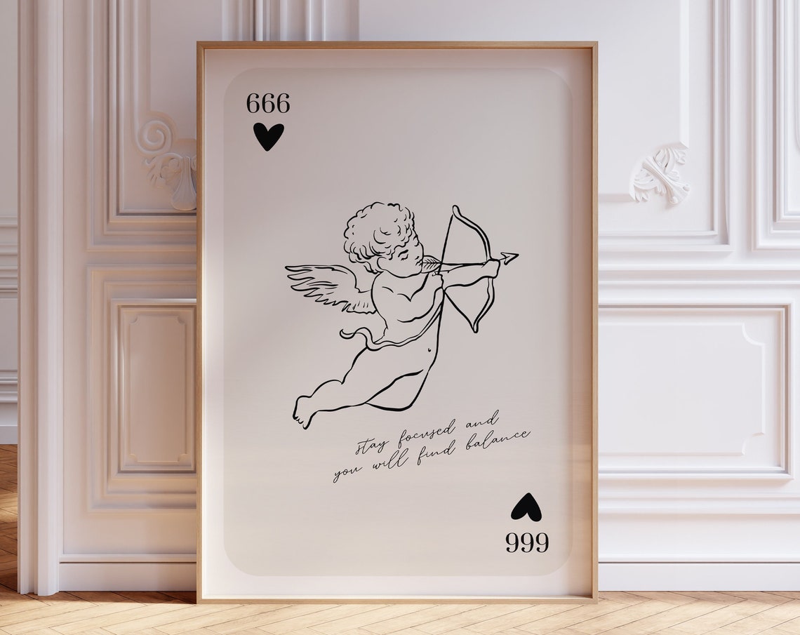 Angel Number 666 Cherub Archer Stay Focused Balance Card Poster