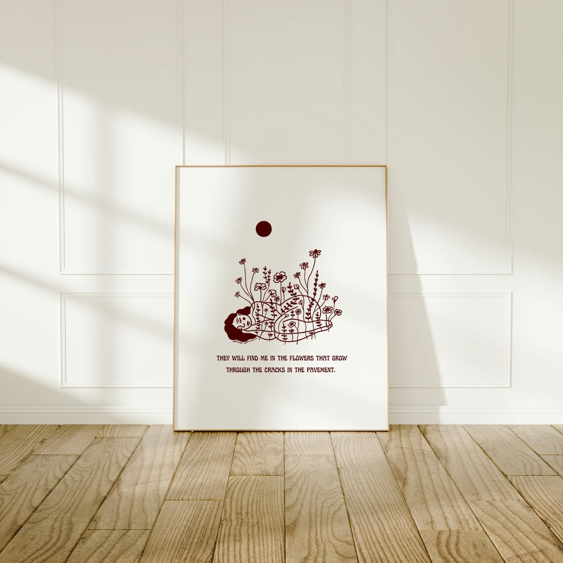In The Flowers Woman Sleeping Floral Healing Quote Art Poster - Image 3