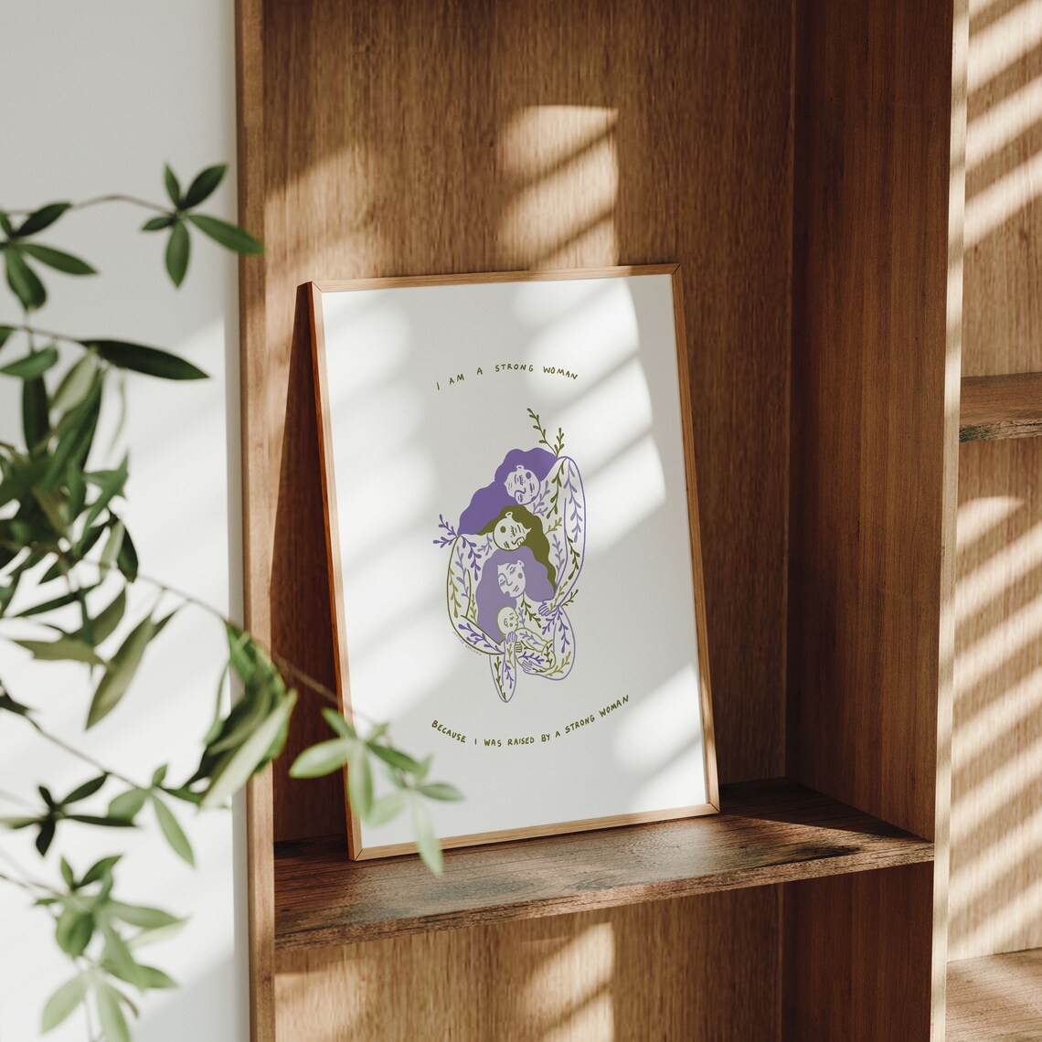 Strong Woman Raised by Strong Woman Generational Floral Poster - Image 2
