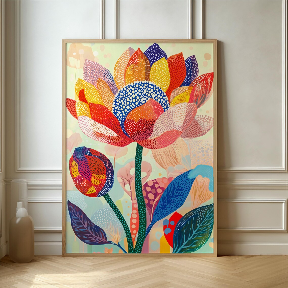 Protea Floral Abstract Art Print, Bold Modern Decor