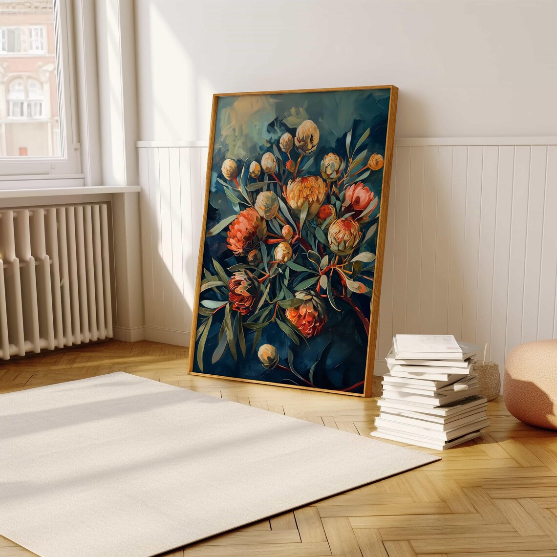 Modern Protea Flowers Botanical Art Print, Floral Decor - Image 5