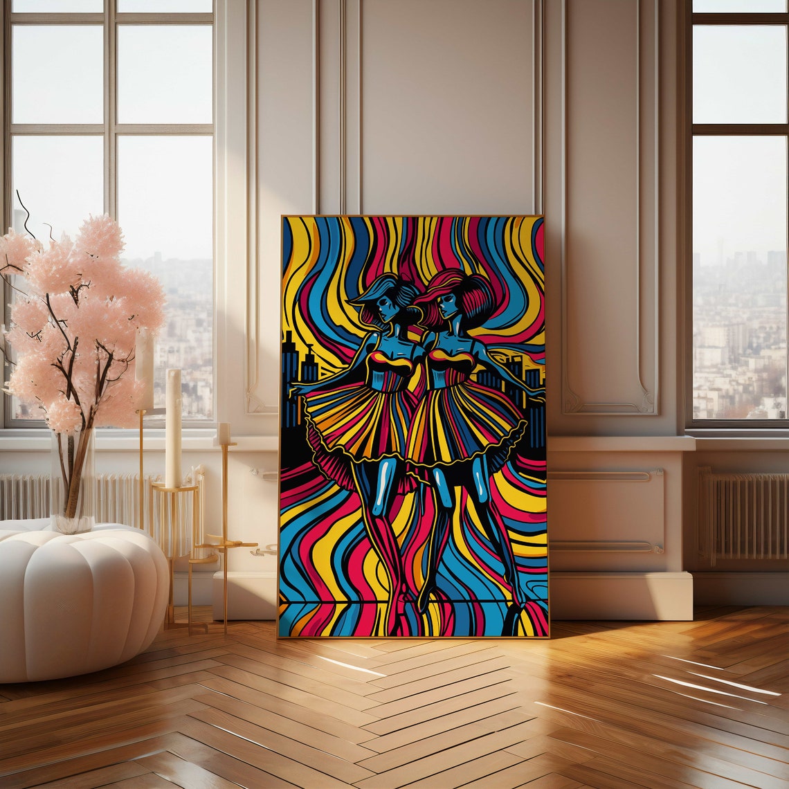 Vibrant Dancing Duo Poster Colorful Pop Art Wall Decor For Creative Spaces And Modern Interiors - Image 4