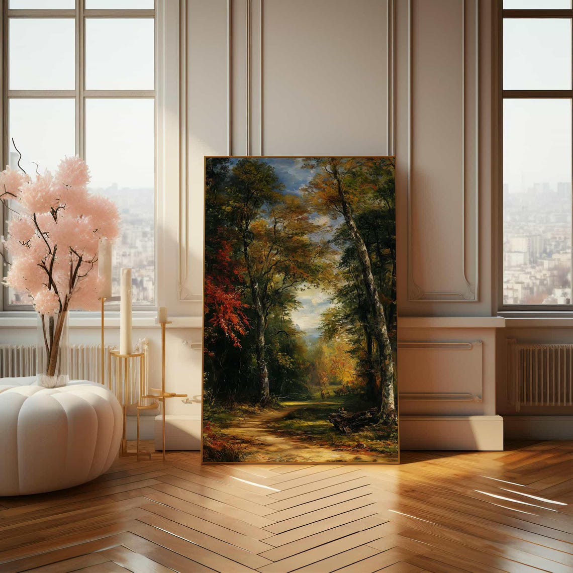 Serene Forest Path Poster Stunning Nature Oil Painting Art Print - Image 4