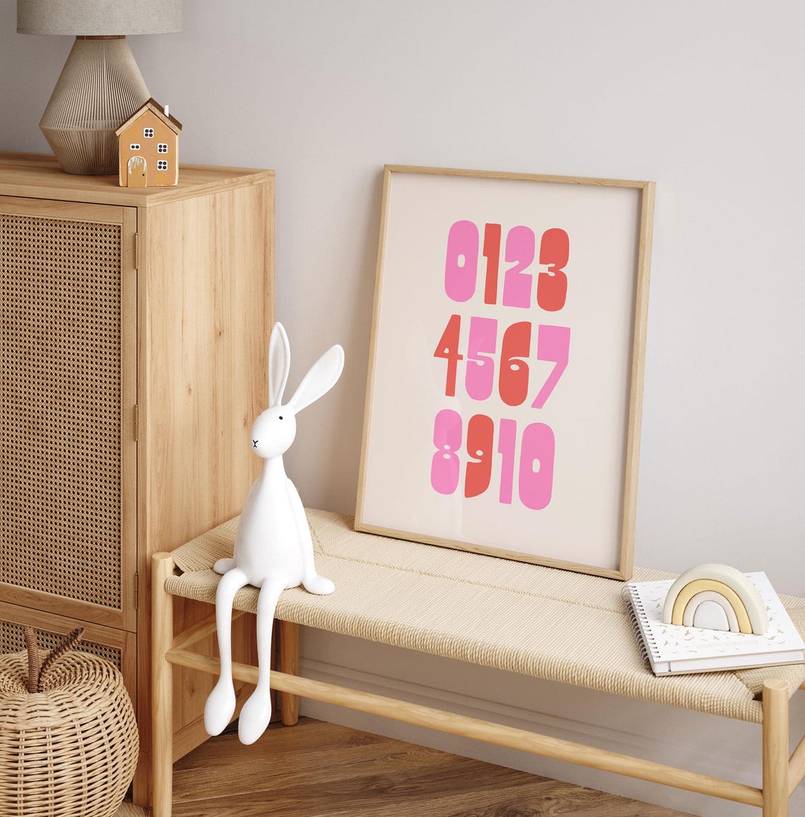 Pink Number Chart 0 To 10 Chunky Bold Kids Learning Wall Poster - Image 5