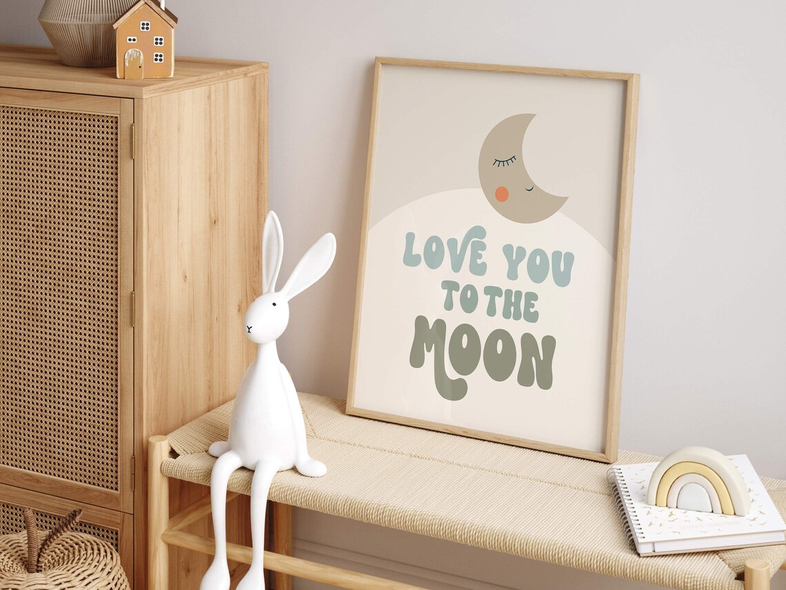 Boho Kids Moon Affirmation Playroom Art Print - Image 3