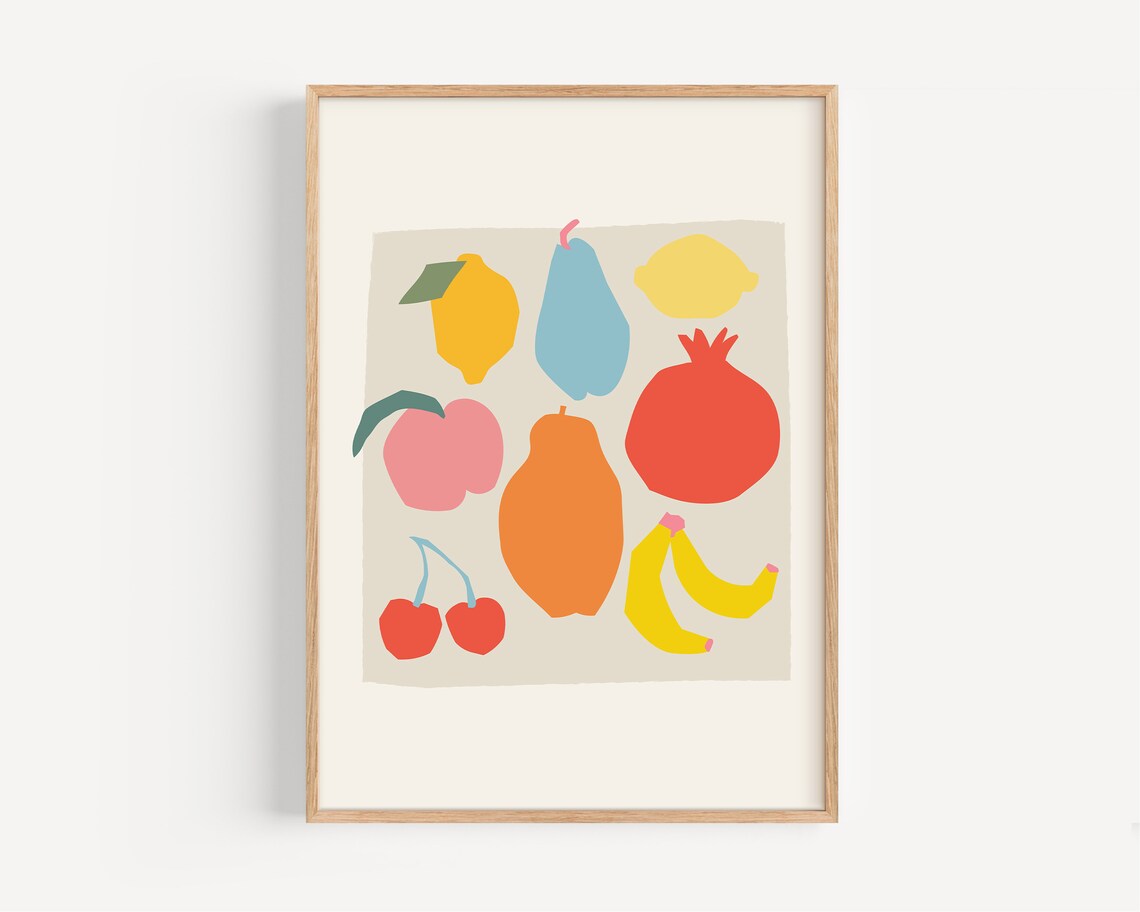 Tutti Frutti Kids Room Fruit Poster, Matisse Style