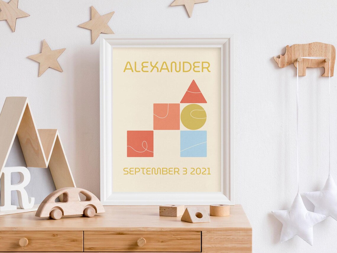 Custom Name Print, Vintage Nursery Decor Art Print - Image 3