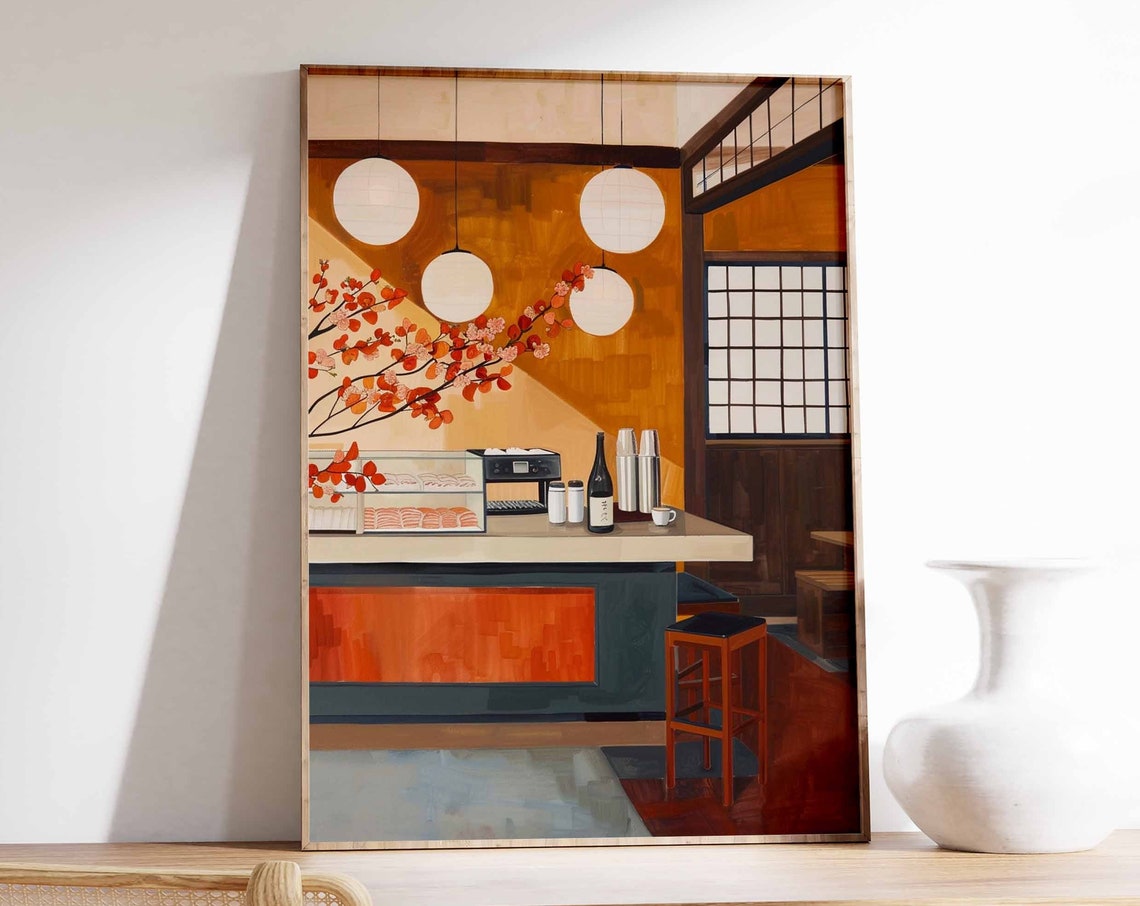 Japanese Sushi Poster Sushi Print Japanese Food Art Japanese Food Print Sushi Poster Japanese Wall Art Kitchen Decor Food Print