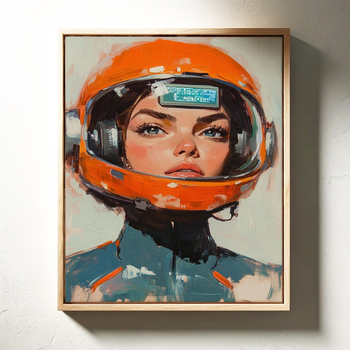 Bold Female Astronaut Portrait, Futuristic Space Explorer Art Print - Image 4
