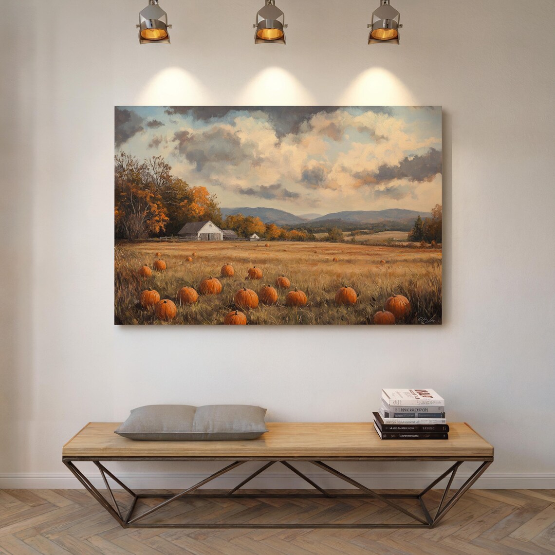 Rustic Pumpkin Patch Farm Art Print, Autumn Harvest - Image 4