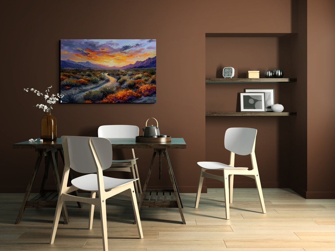 Southwestern Desert Rio Grande Ready To Hang Wall Art Print Retro Wall Art Colorful Wall Art - Image 6