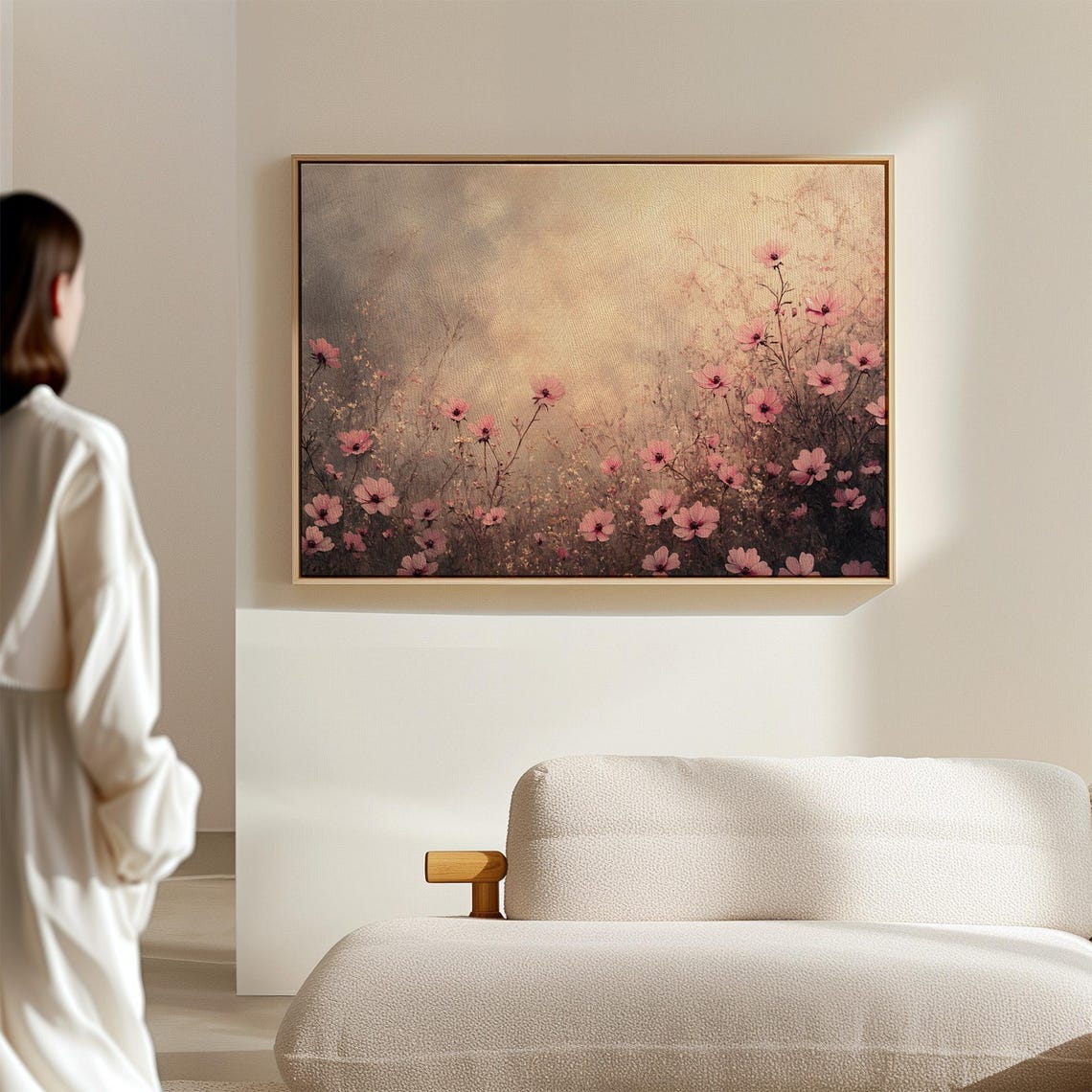 Soft Pink Cosmos Flowers Vintage Botanical Garden Art Poster - Image 7
