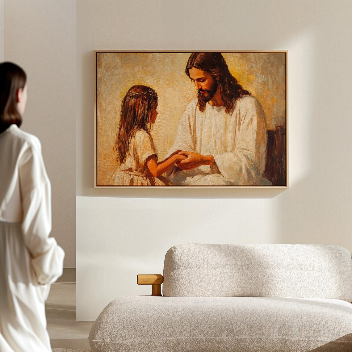 Jesus Holding Girls Hands, Inspirational Religious Art - Image 6