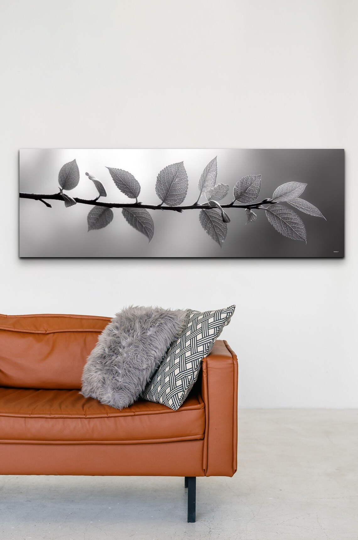 Minimalist Eucalyptus Leaves on Rustic Wood, Art Print - Image 3