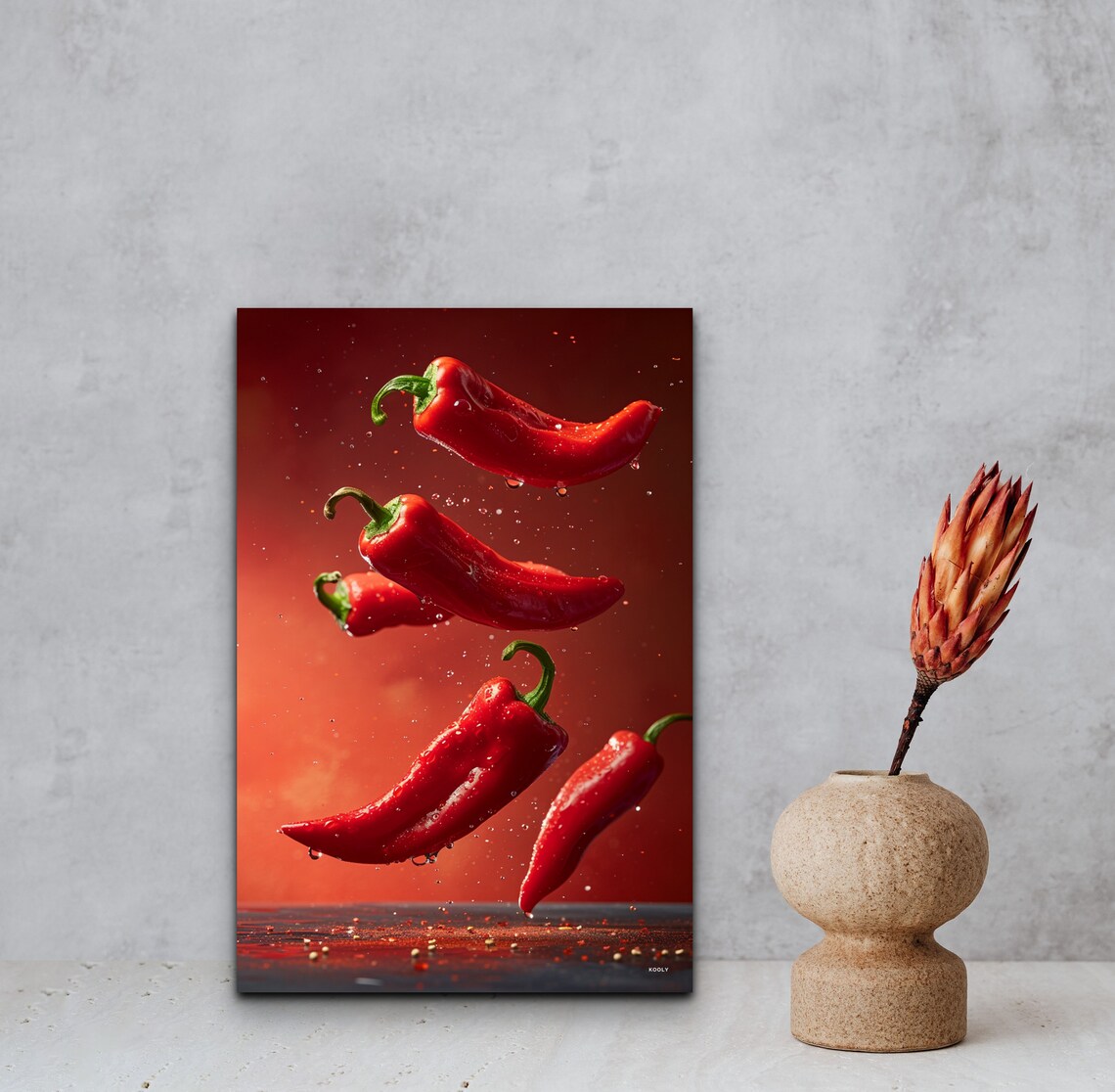 Red Chili Peppers, Kitchen Decor Art Print - Image 4