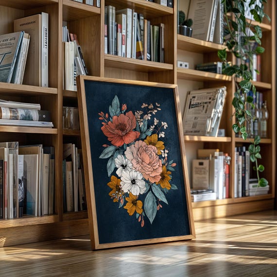 Vintage Botanical Floral Bouquet Illustration