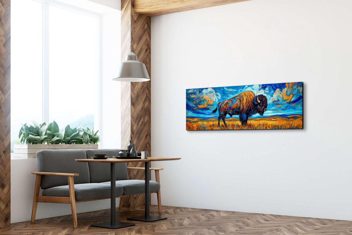 Panoramic Bison Buffalo Landscape Art Print - Image 5