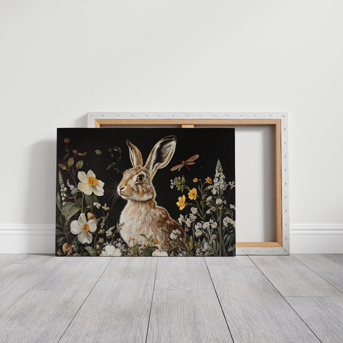 Elegant Rabbit In Wildflower Garden, Botanical Art Print - Image 6