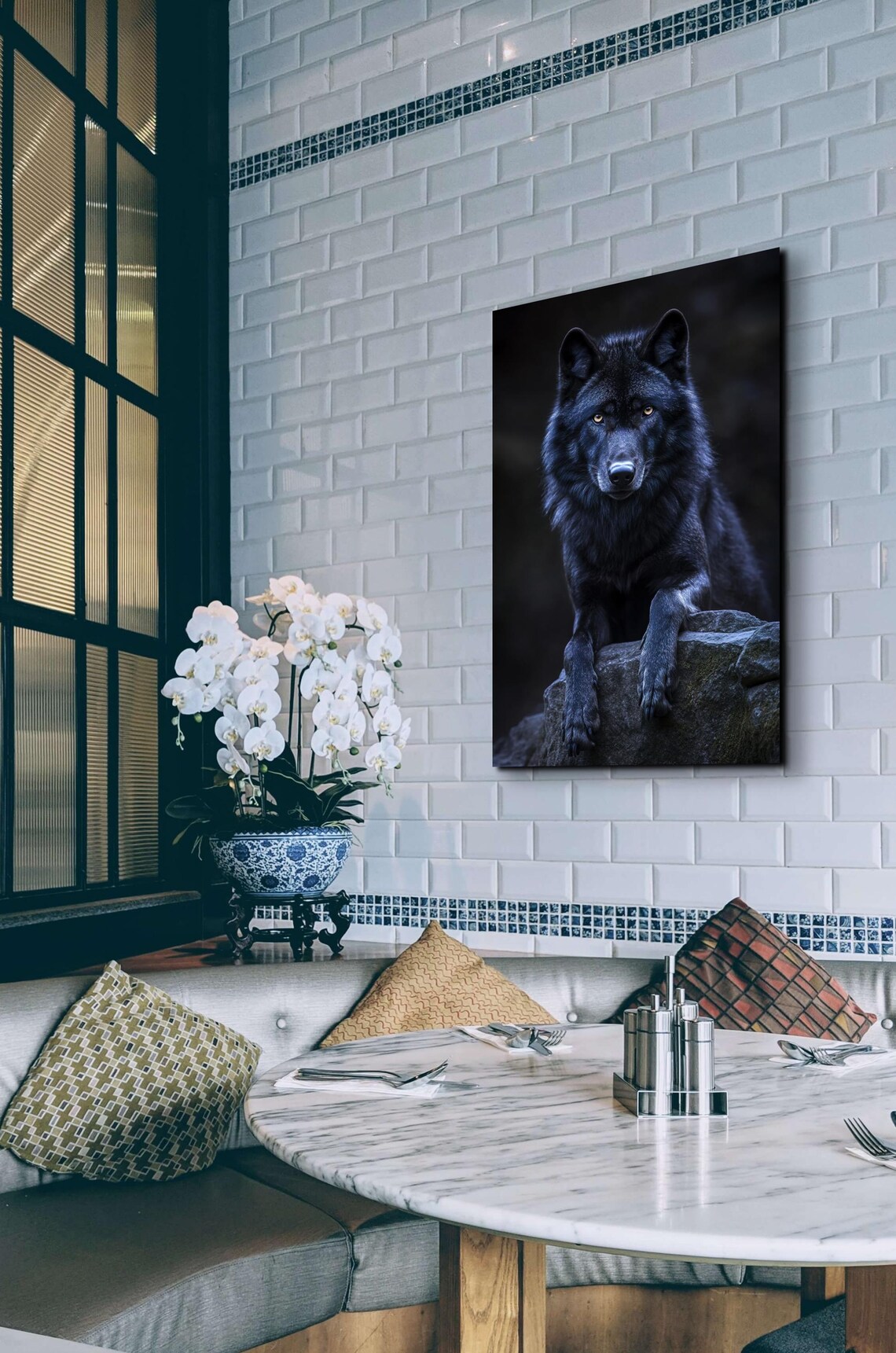 Black Wolf And Nature Art Print, Animal Wall Art - Image 7