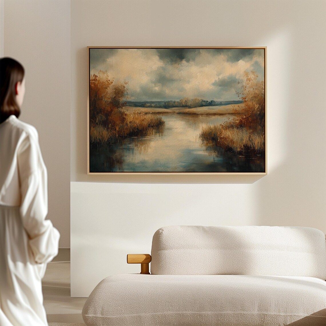Tranquil Autumn River Landscape, Rustic Nature Scene - Image 4
