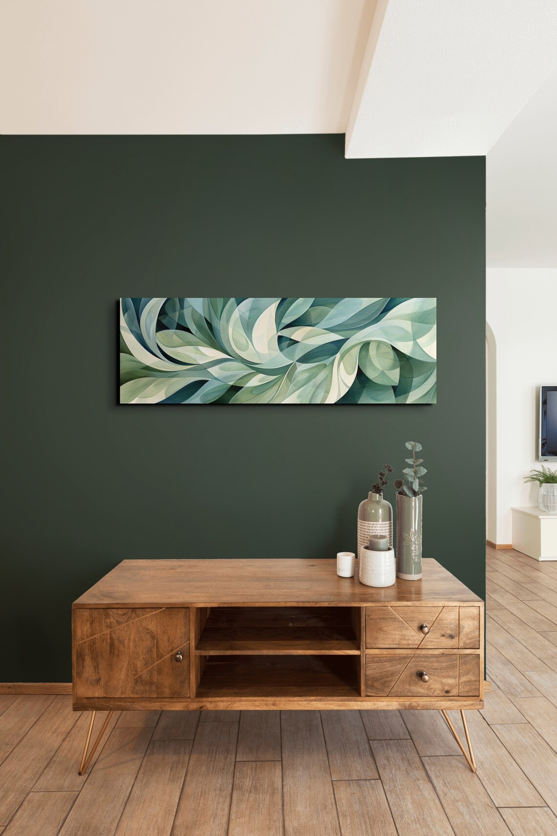 Panoramic Floral Abstract Plants, Wall Art Print - Image 6