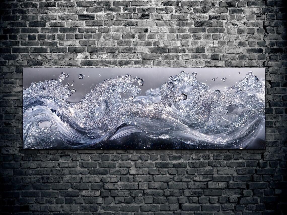 Water Splash Wave Surf Seascape, Bathroom Art Print - Image 2