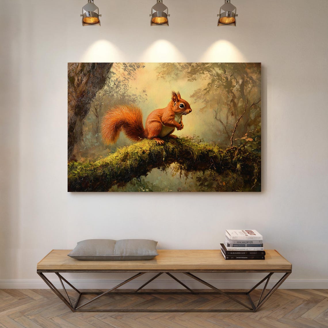 Cheerful Red Squirrel Perched In Golden Forest Clearing Poster - Image 5