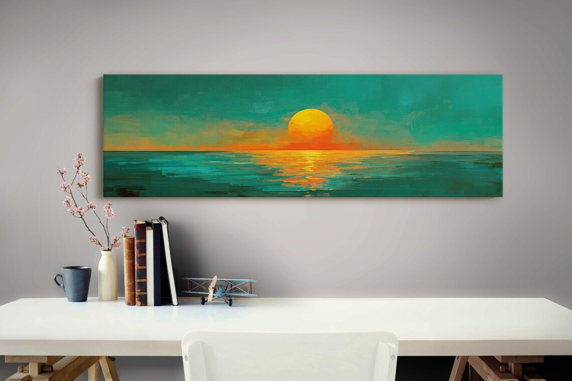 Modern Ocean Landscape, Coastal Wall Art Print - Image 3