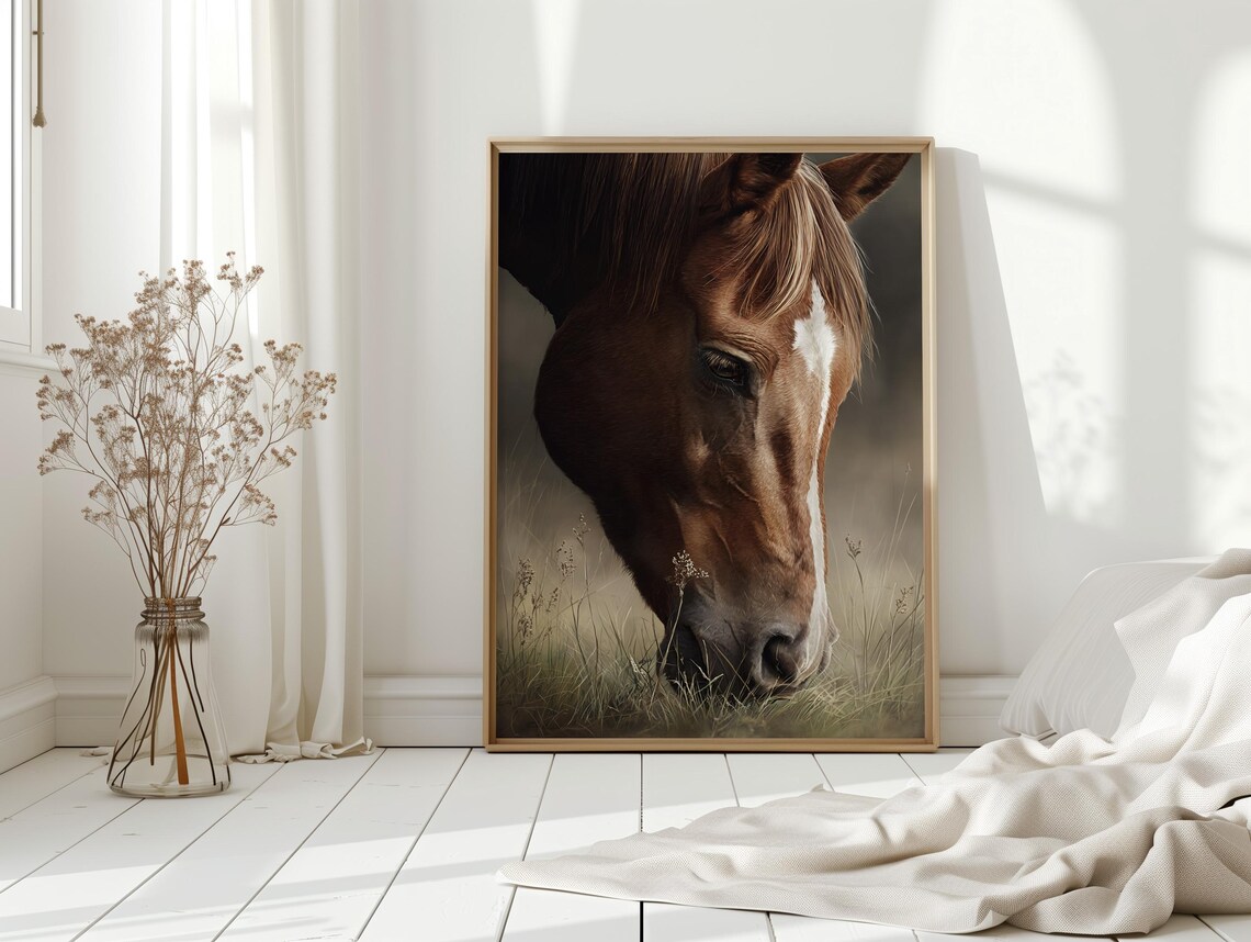 Realistic Horse Poster Print, Western Farmhouse Decor
