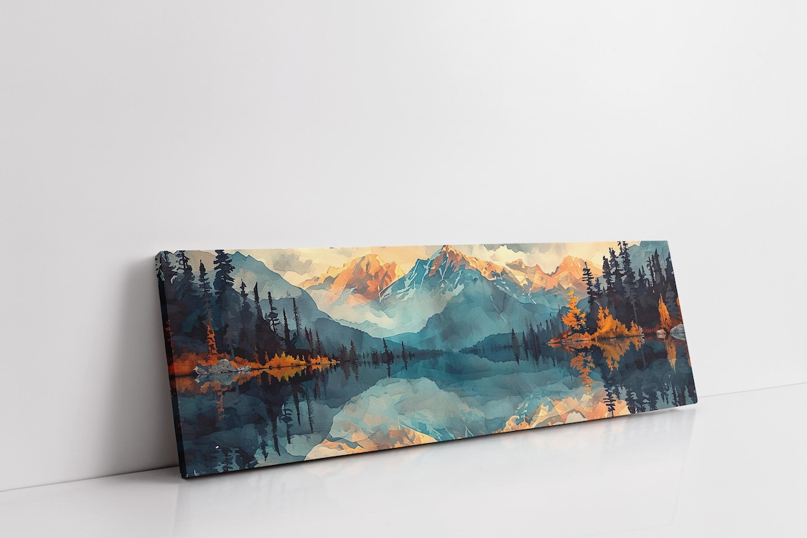 Panoramic Mid-Century Modern Mountain Art Print - Image 7