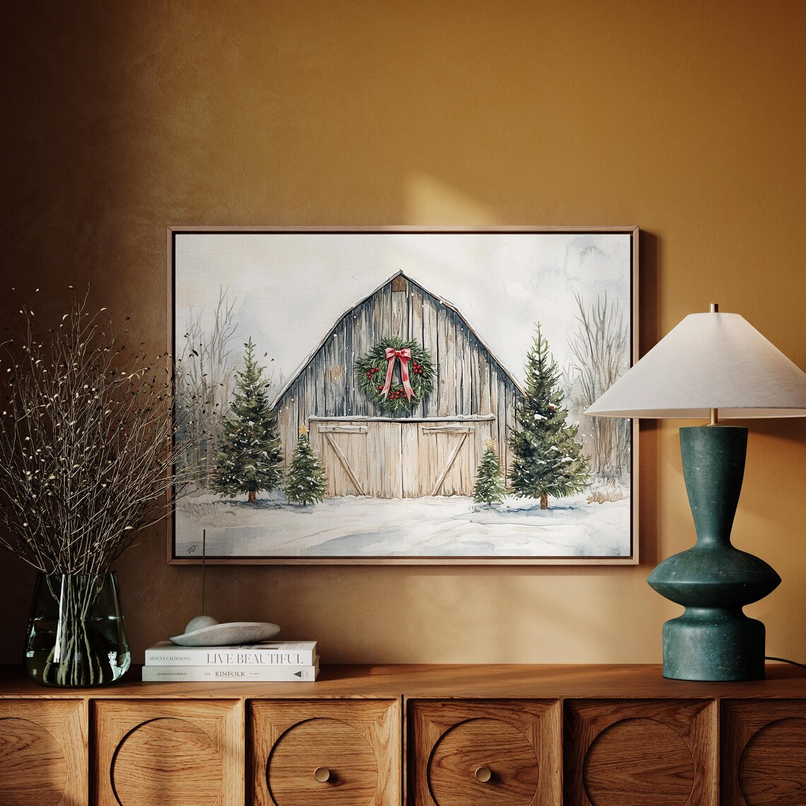 Winter Christmas Time Farmhouse Art Print - Image 3
