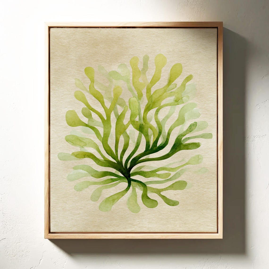 Green Botanical Watercolor Abstract Leaf