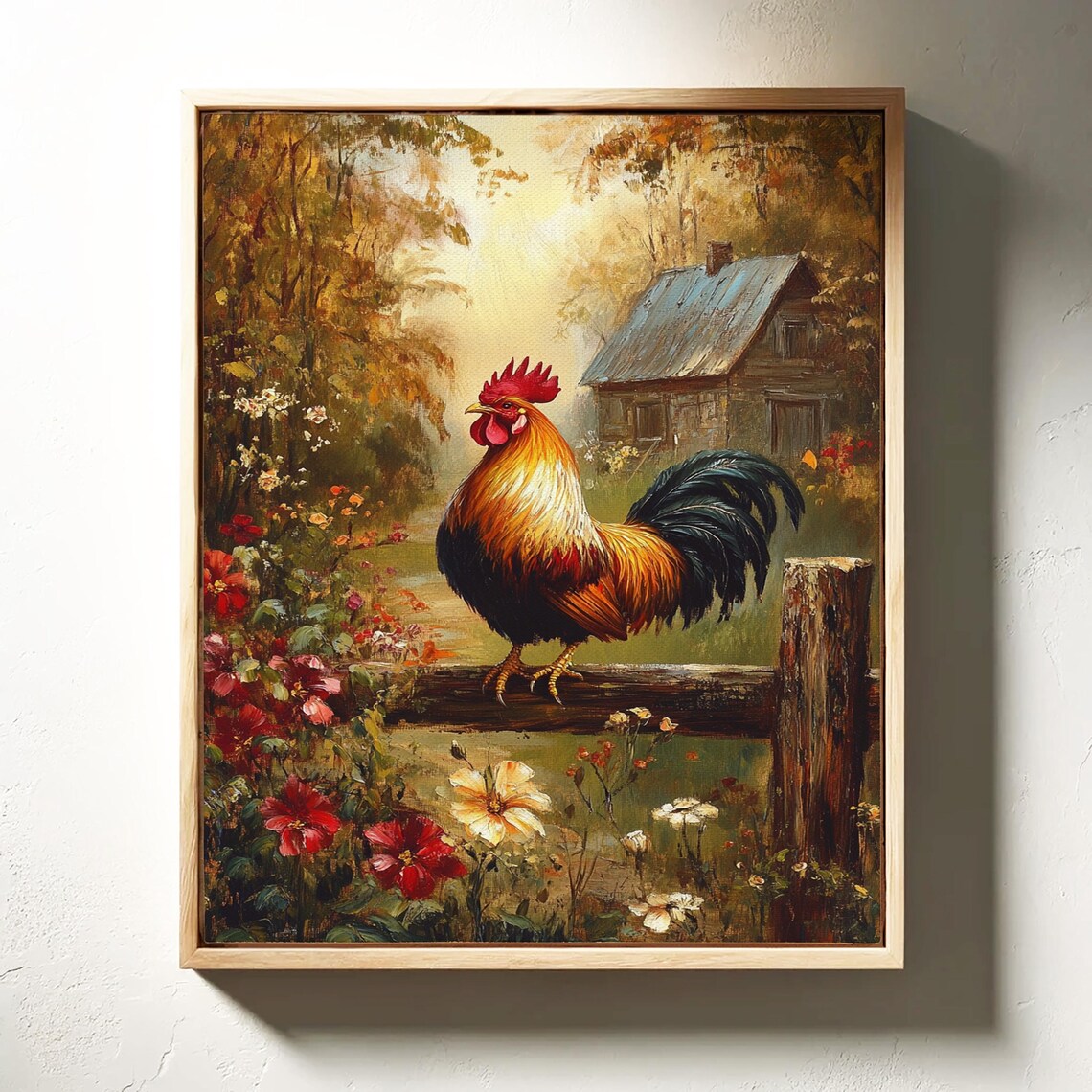 Rustic Rooster Vintage Farmhouse Art Print - Image 3