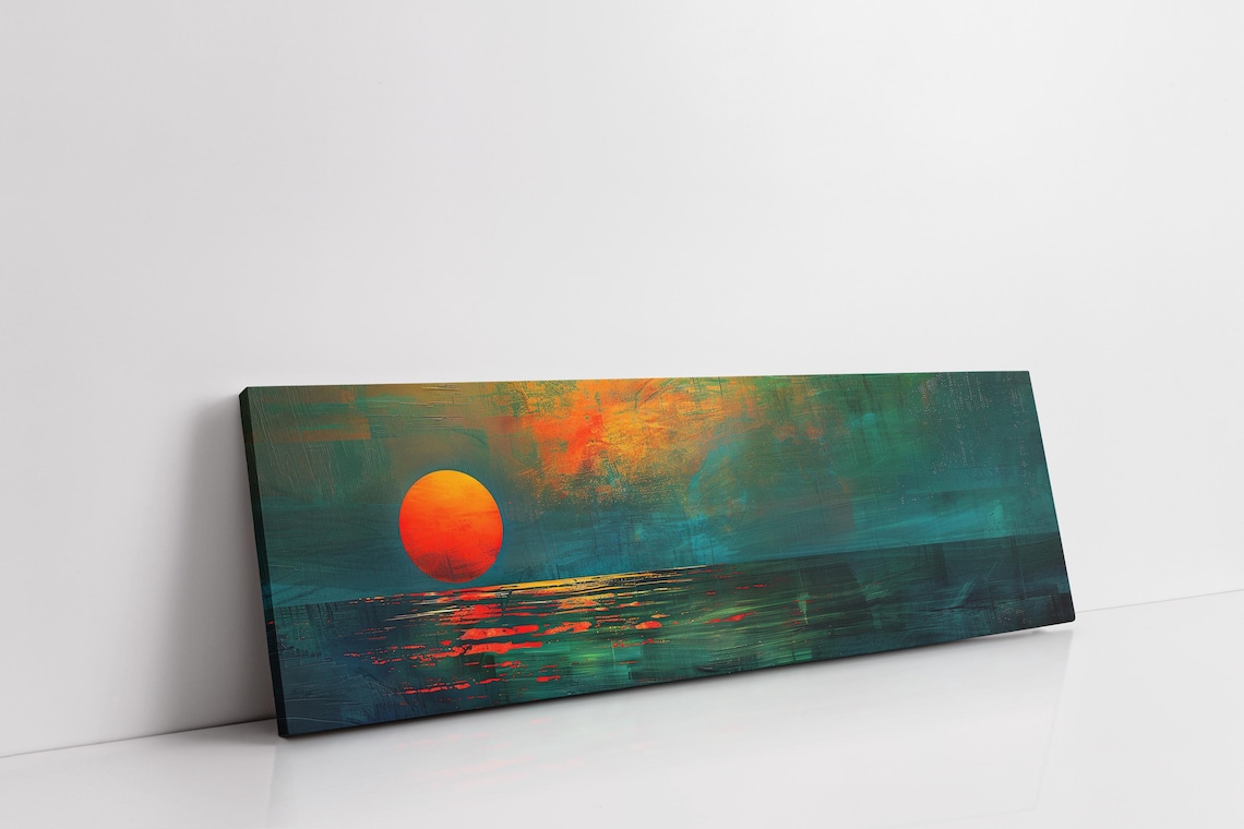 Sunset Over The Emerald Green Ocean, Boho Art Print - Image 7