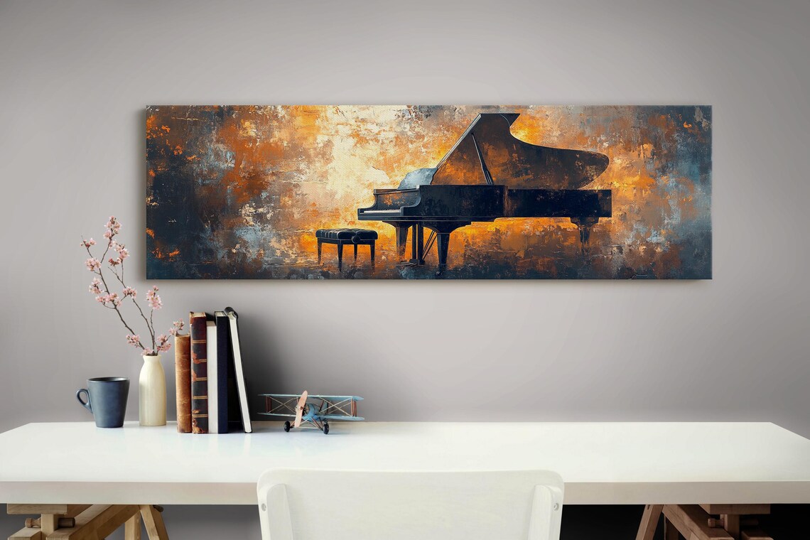 Grand Piano Art, Minimalist Contemporary Decor - Image 3
