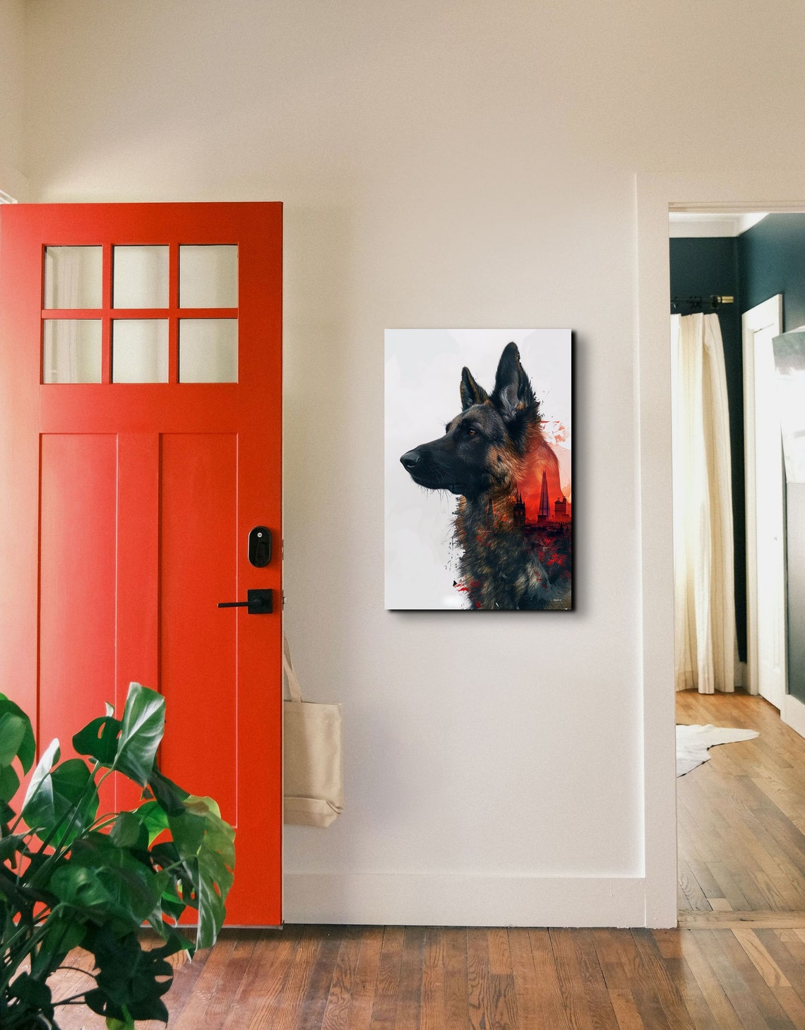 German Shepherd Double Exposure London Skyline Dog Portrait Wall Art - Image 5