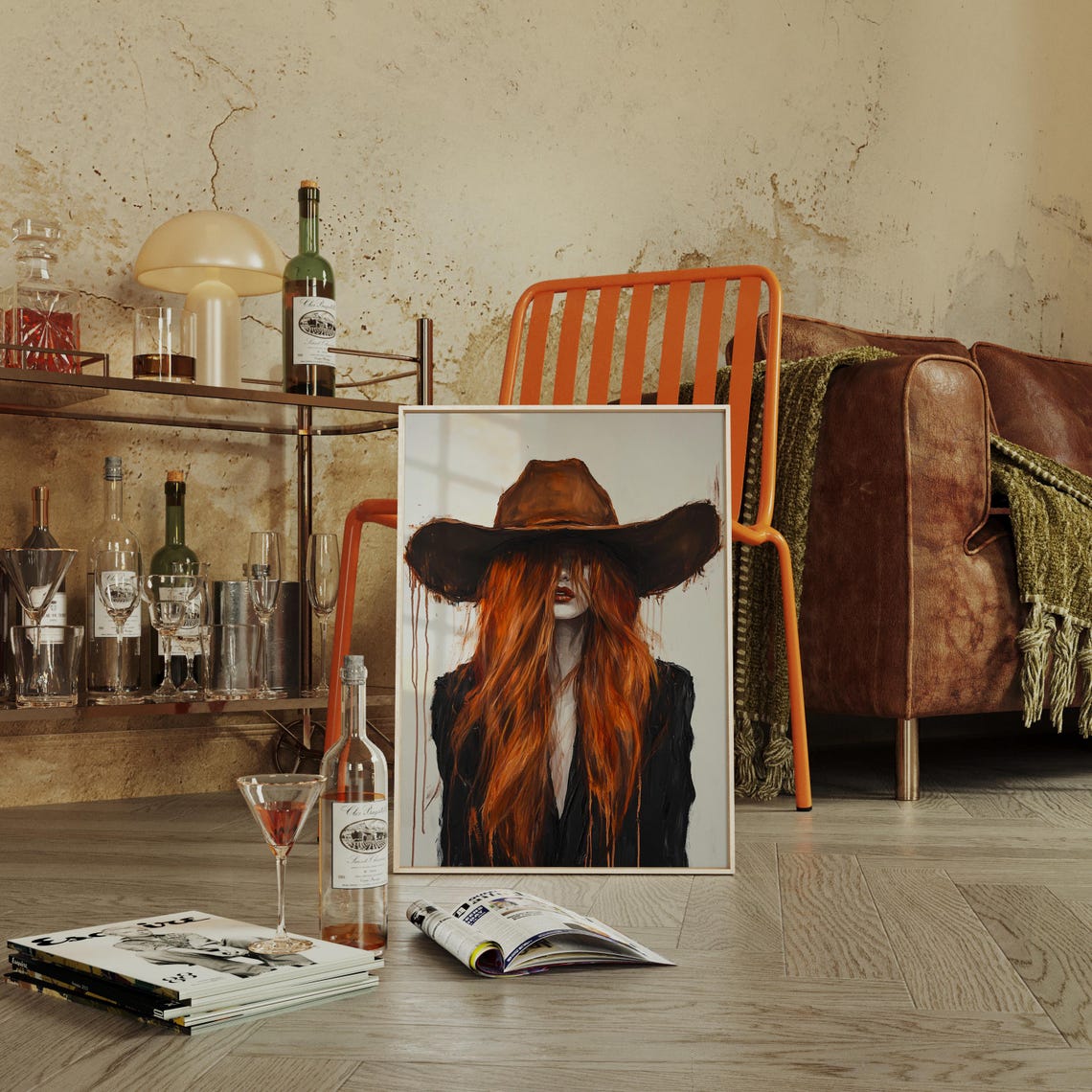 Cowgirl Wall Art, Western Boho Portrait - Image 2