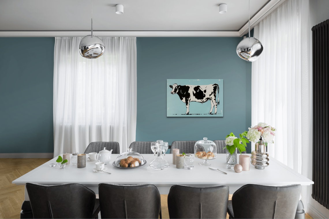 Spotted Holstein Cow Side Profile Retro Pop Art Farmhouse Poster - Image 4