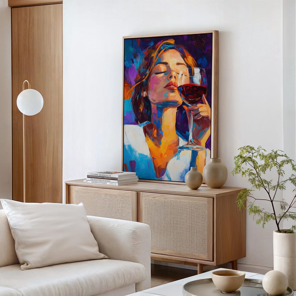 Vibrant Abstract Woman Wine Glass Colorful Impressionist Poster - Image 6