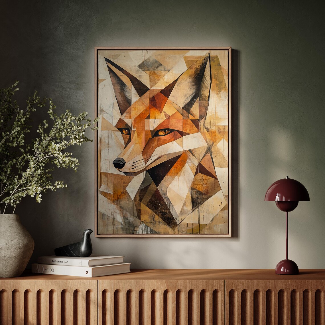 Geometric Fox Abstract Wildlife Art Print - Image 7